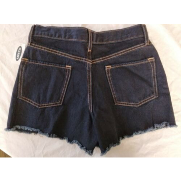 Old Navy Shorts Cut Off Dark Wash Adjustable Waist Girls Size 14 - Picture 3 of 4